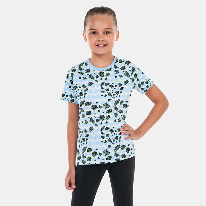 PUMA Kids' Essentials Mix Match Printed T-Shirt Blue PUMA Kids' Essentials Mix Match Printed T-Shirt Blue image number 0