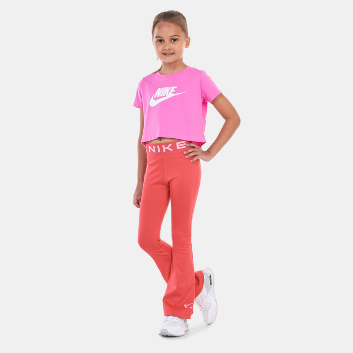 Nike Kids' Sportswear Air Essentials High-Rise Flared Leggings Pink image number 2