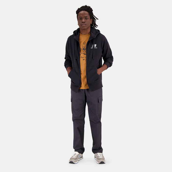 New Balance Men's Essentials Stacked Logo Hoodie Black New Balance Men's Essentials Stacked Logo Hoodie Black image number 2