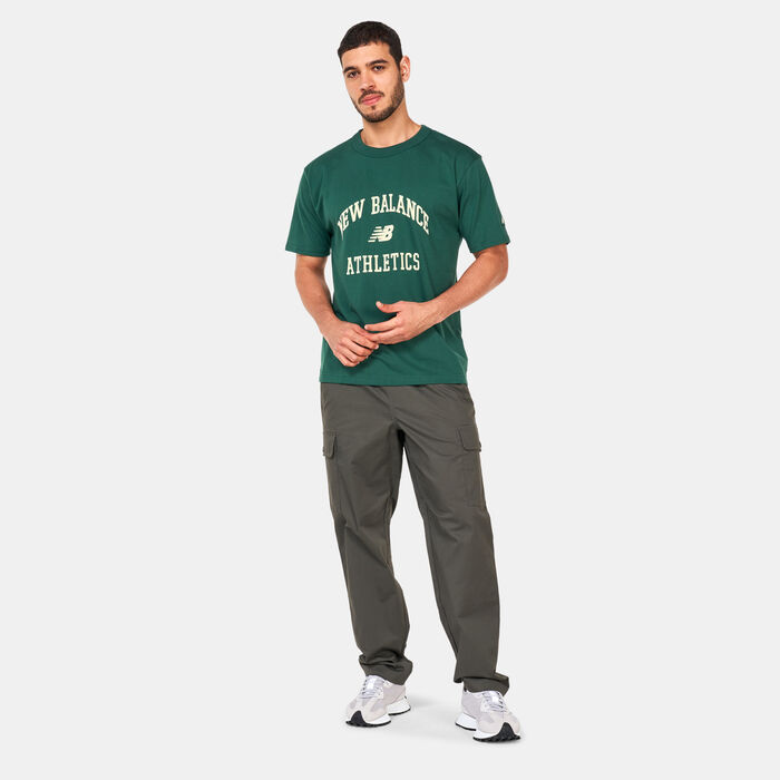 New Balance Men's NB Essentials Varsity Oversized T-Shirt Green New Balance Men's NB Essentials Varsity Oversized T-Shirt Green image number 2