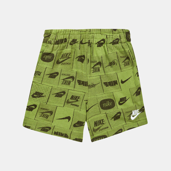 Nike Kids' Sportswear Club Allover Shorts (Younger Kids) yellow Nike Kids' Sportswear Club Allover Shorts (Younger Kids) yellow image number 0