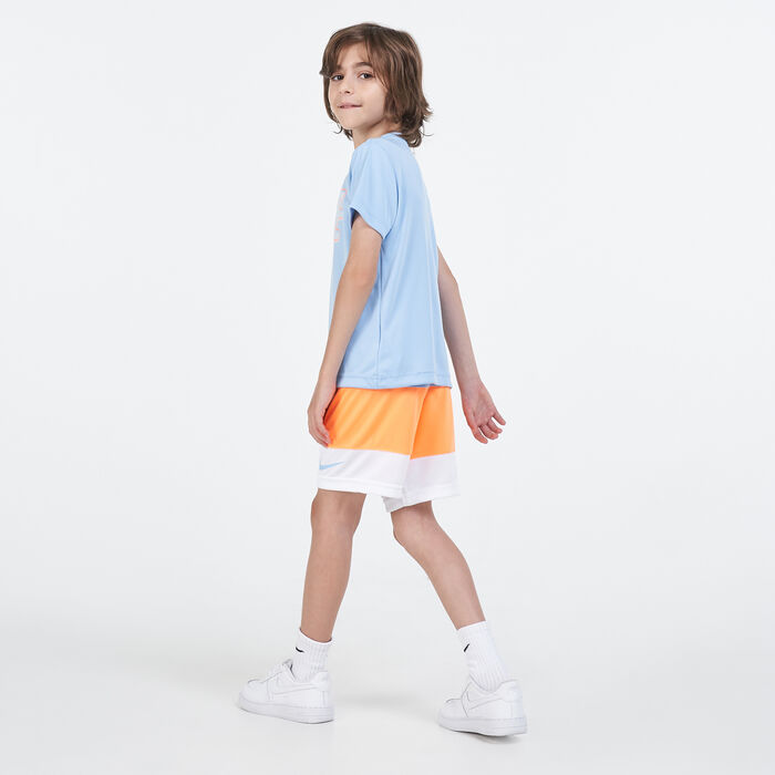 Nike Kids' Dri-FIT T-Shirt & Shorts Set Orange Nike Kids' Dri-FIT T-Shirt & Shorts Set Orange image number 1