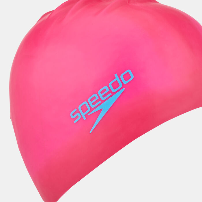 Speedo Kids' Long Hair Swim Cap Pink image number 2