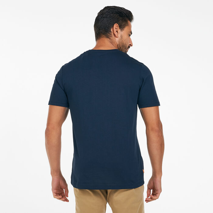 Timberland Men's Linear Logo T-Shirt Blue Timberland Men's Linear Logo T-Shirt Blue image number 1