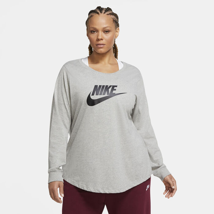 Nike Women's Sportswear Essential T-Shirt (Plus Size) Grey Nike Women's Sportswear Essential T-Shirt (Plus Size) Grey image number 0