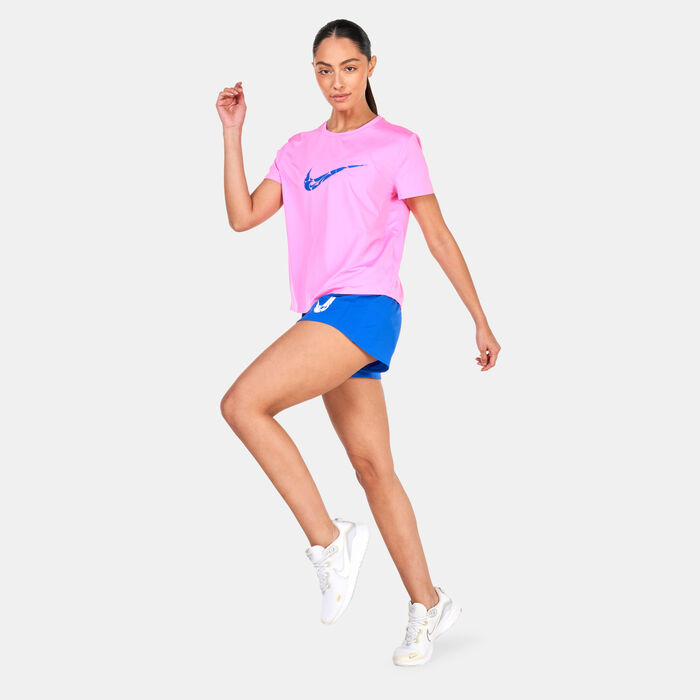 Nike Women's One Swoosh Dri-FIT Running Top Pink Nike Women's One Swoosh Dri-FIT Running Top Pink image number 2