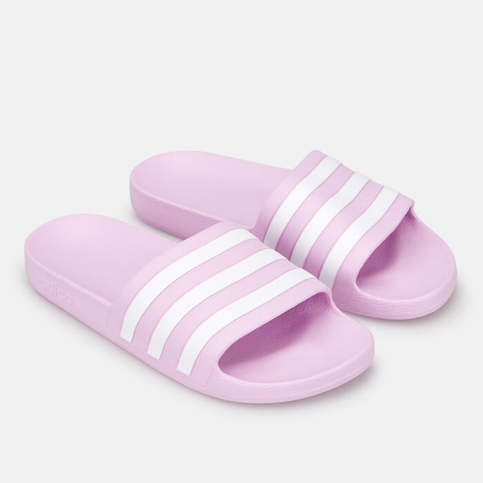 adidas Women's Adilette Aqua Slides Purple adidas Women's Adilette Aqua Slides Purple image number 0