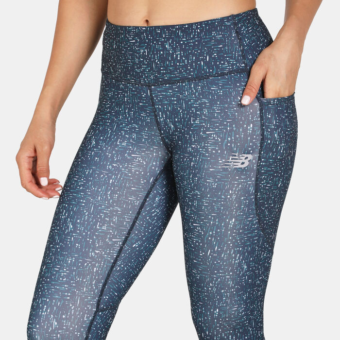 New Balance Women's Printed Impact Run Leggings Green New Balance Women's Printed Impact Run Leggings Green image number 3