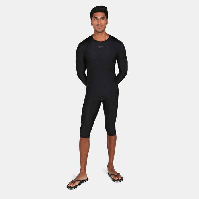 Speedo Men's Essential Rashguard Swimming T-Shirt Black Speedo Men's Essential Rashguard Swimming T-Shirt Black image number 2