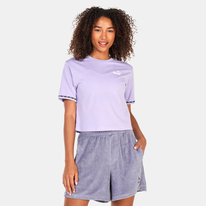 PUMA Women's POWER Tape T-Shirt Purple PUMA Women's POWER Tape T-Shirt Purple image number 0