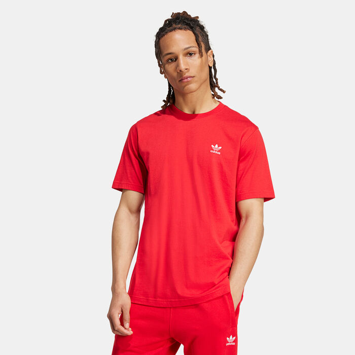adidas Originals Men's Trefoil Essentials T-Shirt Red adidas Originals Men's Trefoil Essentials T-Shirt Red image number 0