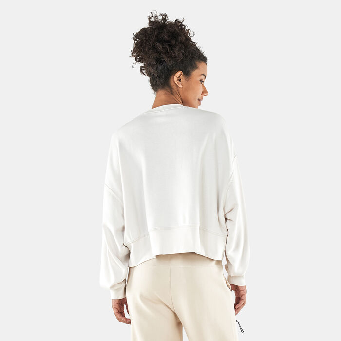 Nike Women's Sportswear Swoosh Fleece Cropped Sweatshirt White Nike Women's Sportswear Swoosh Fleece Cropped Sweatshirt White image number 1
