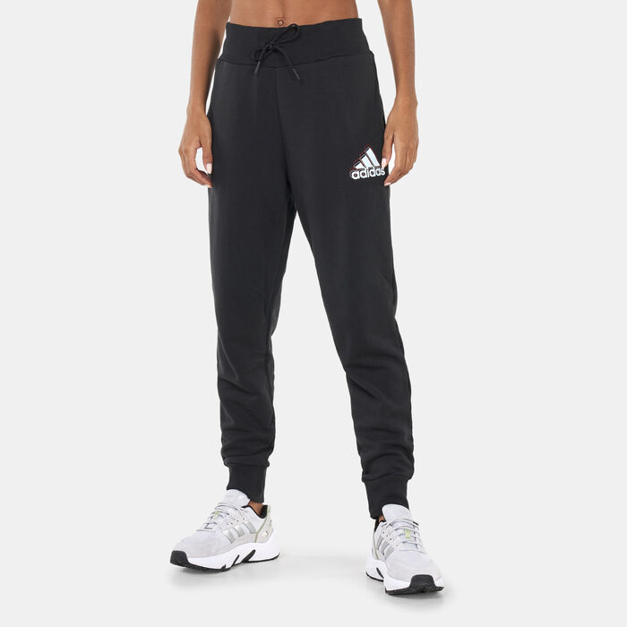 adidas Women's Essentials Multi-Colored Logo Pants Black adidas Women's Essentials Multi-Colored Logo Pants Black image number 0