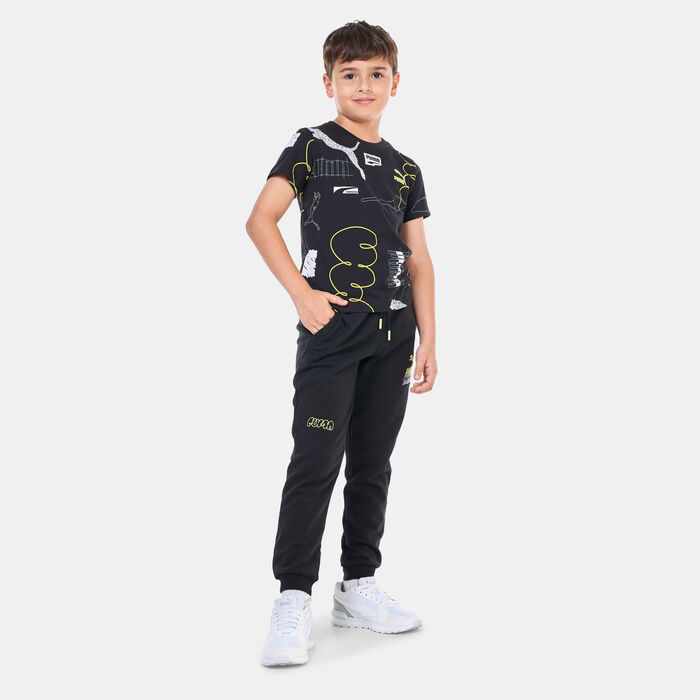 PUMA Kids' Classic Brand Love Allover Print T-Shirt Black PUMA Kids' Classic Brand Love Allover Print T-Shirt Black image number 2