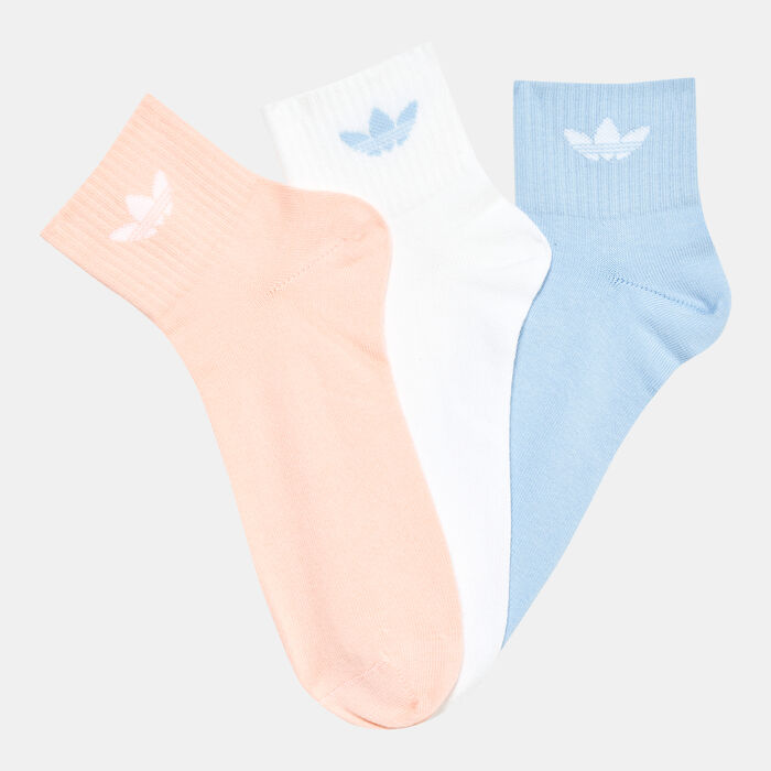 adidas Originals Kids' Mid-Ankle Socks (3 Pack) Blue adidas Originals Kids' Mid-Ankle Socks (3 Pack) Blue image number 0