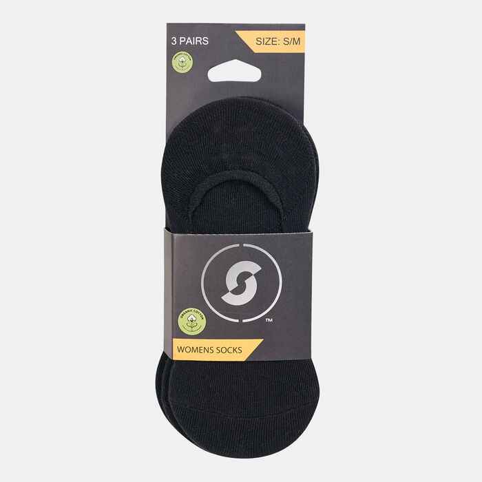 Sun and Sand Sports Women's Invisible Socks (3 Pack) - S/M Black image number 1