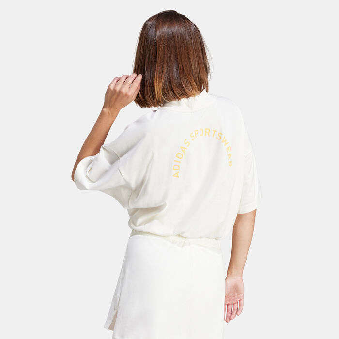 adidas Women's Sportswear Resort Graphic 1/2-Zip Top White adidas Women's Sportswear Resort Graphic 1/2-Zip Top White image number 1