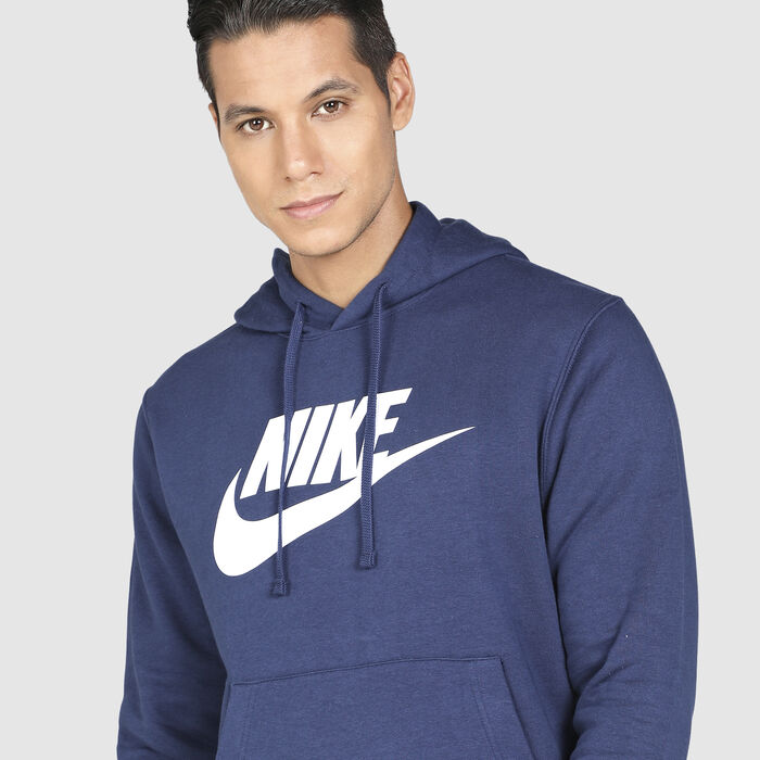Nike Men's Sportswear Club Fleece Hoodie Blue Nike Men's Sportswear Club Fleece Hoodie Blue image number 3