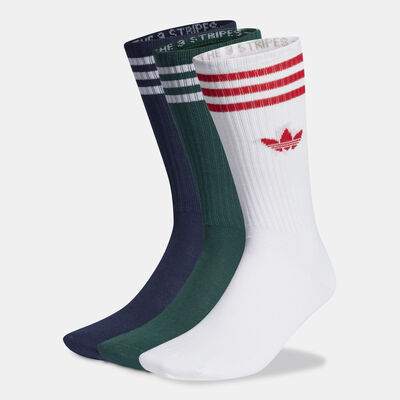 adidas Originals Men's Solid Crew Socks (3 Pairs) Multi