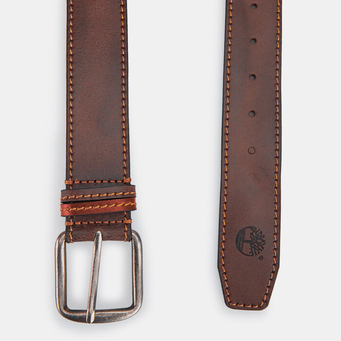 Timberland Men's Contrast Stitch Belt Brown Timberland Men's Contrast Stitch Belt Brown image number 1