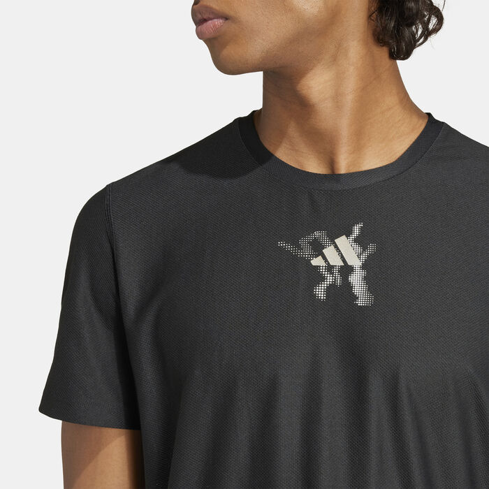 adidas Men's Ultimate UB Graphic Running T-Shirt Black image number 3