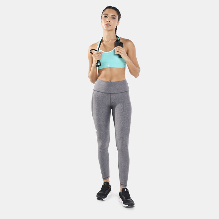 Under Armour Women's UA Infinity Mid Heather Cover Sports Bra Green Under Armour Women's UA Infinity Mid Heather Cover Sports Bra Green image number 2