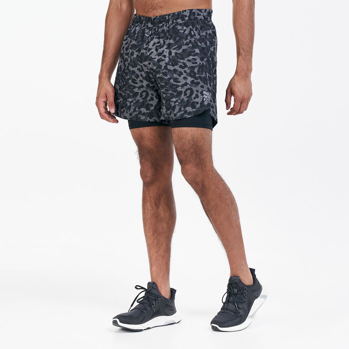 adidas Men's Fast Two-in-One Primeblue Graphic Shorts Multi adidas Men's Fast Two-in-One Primeblue Graphic Shorts Multi image number 0
