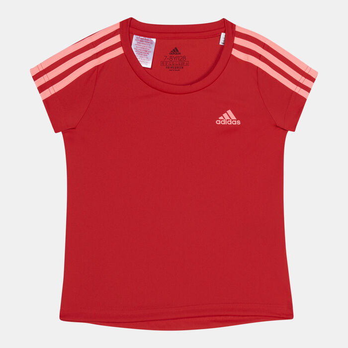 adidas Kids' Designed To Move 3-Stripes T-Shirt Red adidas Kids' Designed To Move 3-Stripes T-Shirt Red image number 0