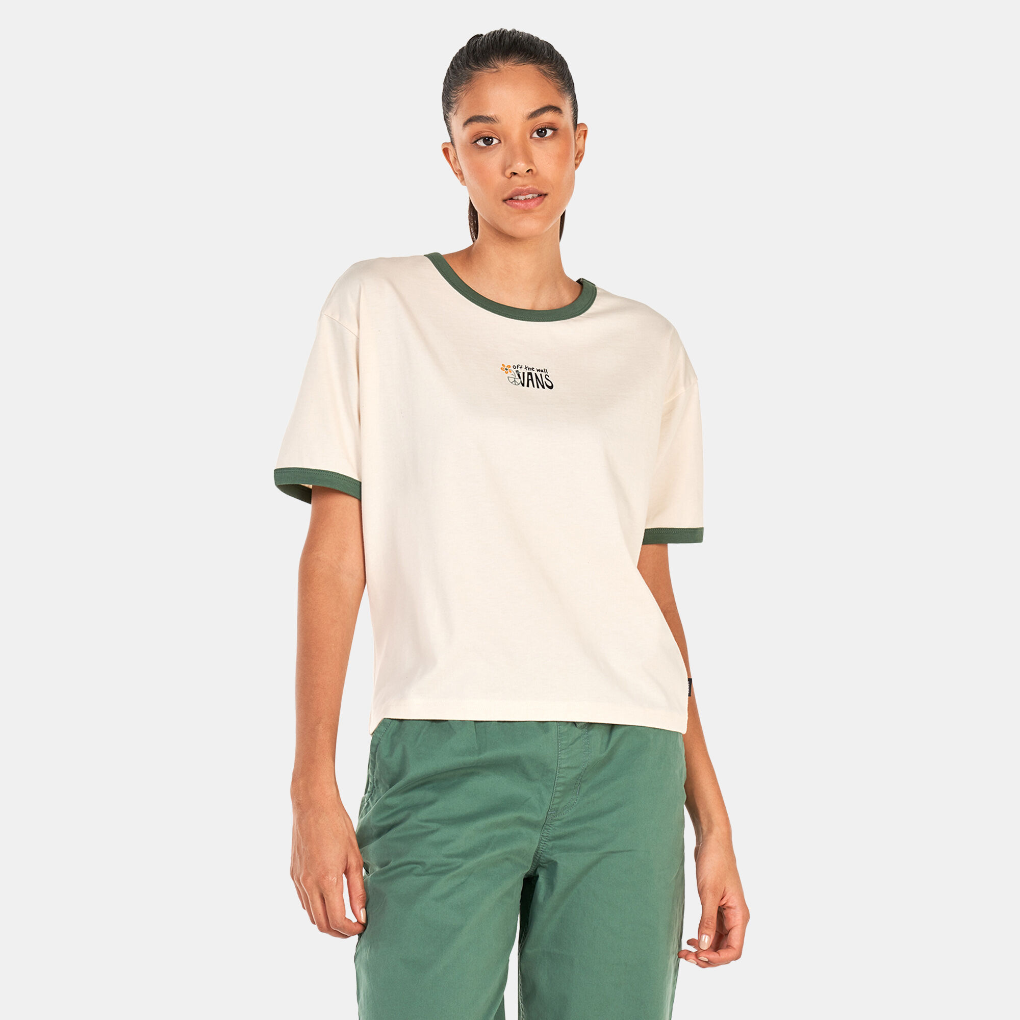 Women s In Our Hands Ringer T Shirt Beige Vans in Qatar SSS