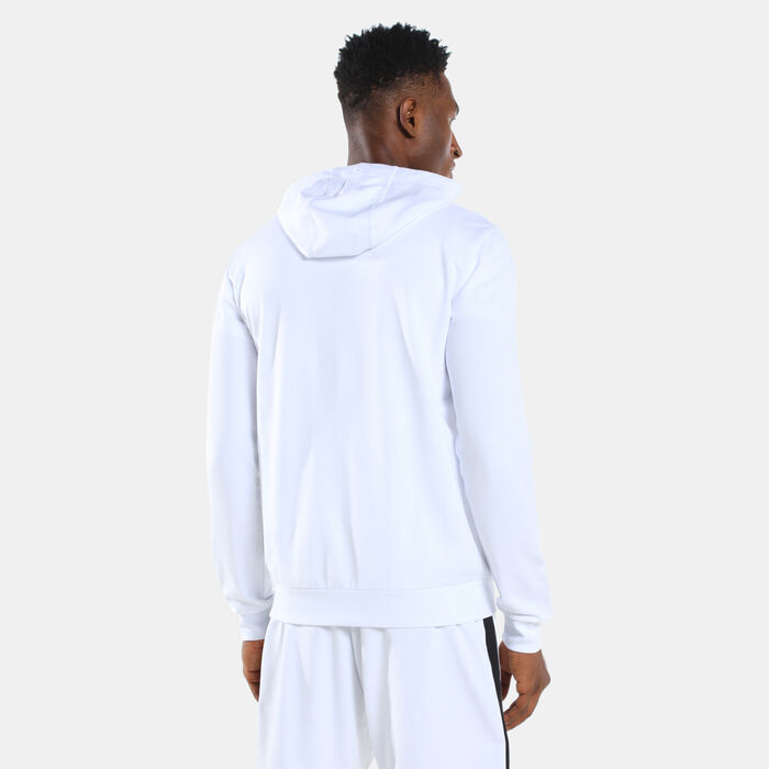 EA7 Emporio Armani Men's Train Logo Series Extended Logo Hoodie White EA7 Emporio Armani Men's Train Logo Series Extended Logo Hoodie White image number 1