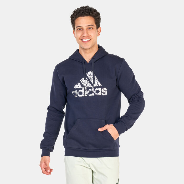 adidas Men's Liquid Foil Graphic Pullover Hoodie Blue adidas Men's Liquid Foil Graphic Pullover Hoodie Blue image number 0