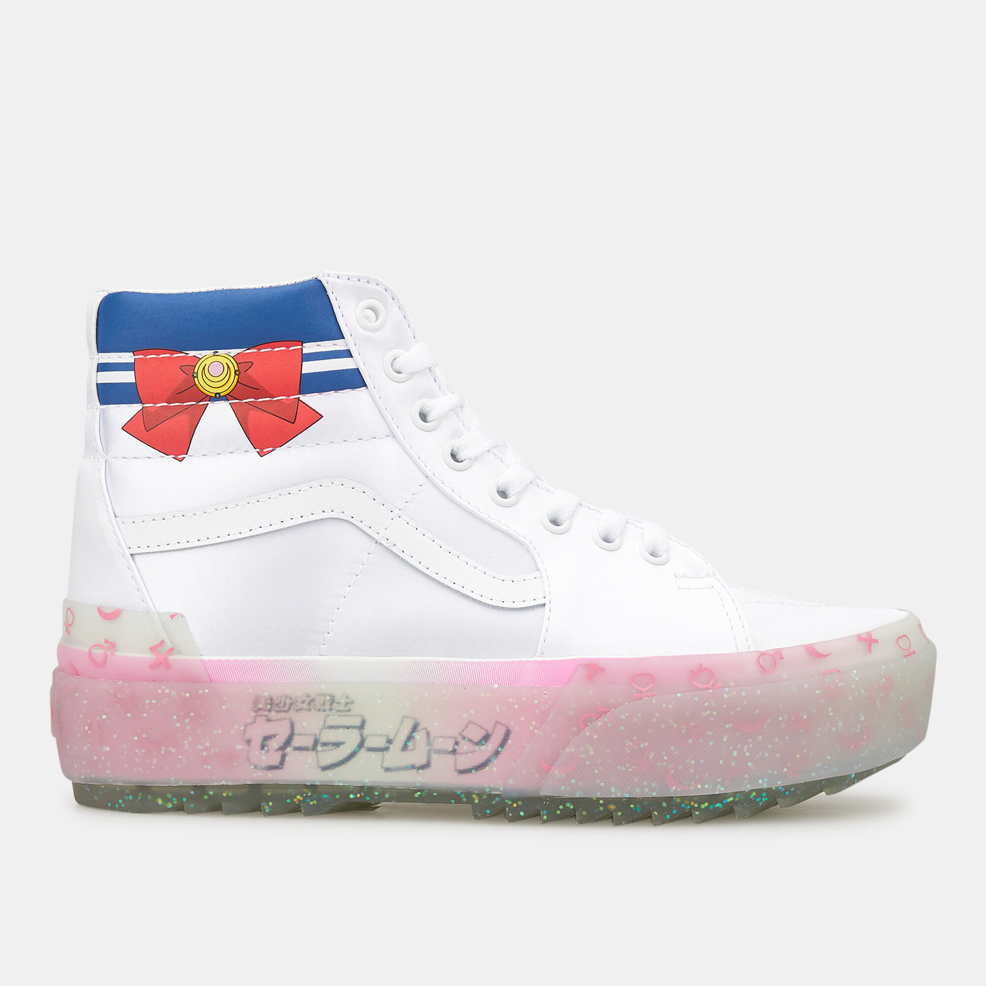 Sailor Moon Sk8 Hi Stacked Unisex Shoe Silver Vans in Qatar SSS