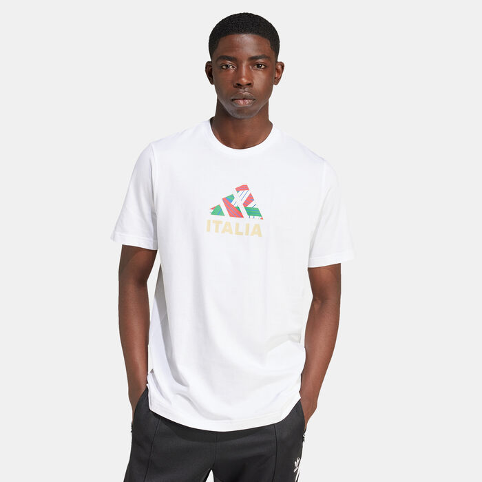 adidas Men's Italy Football Fan Graphic T-Shirt White adidas Men's Italy Football Fan Graphic T-Shirt White image number 0