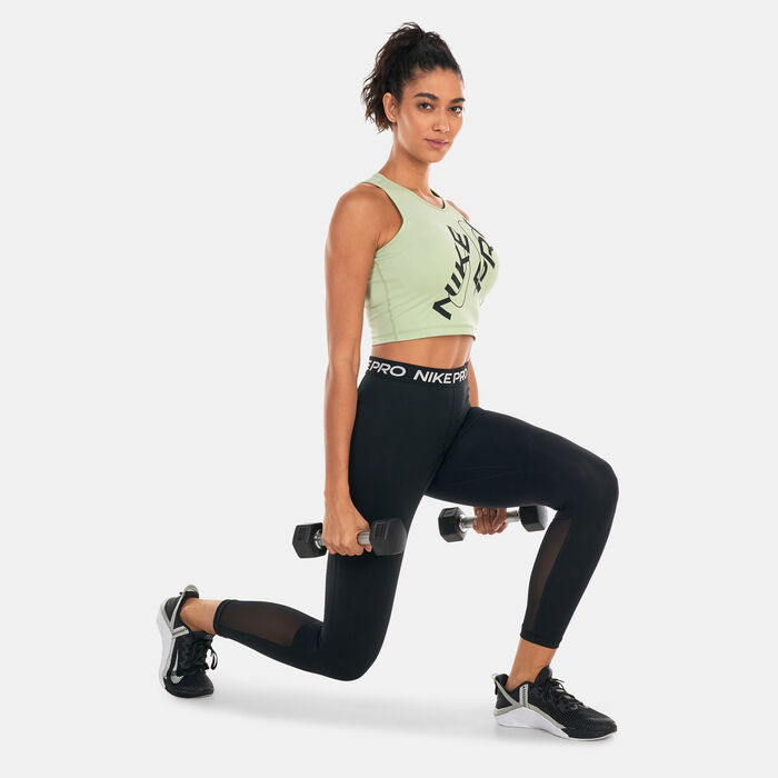 Nike Women's Dri-FIT Graphic Crop Tank Top Green Nike Women's Dri-FIT Graphic Crop Tank Top Green image number 2