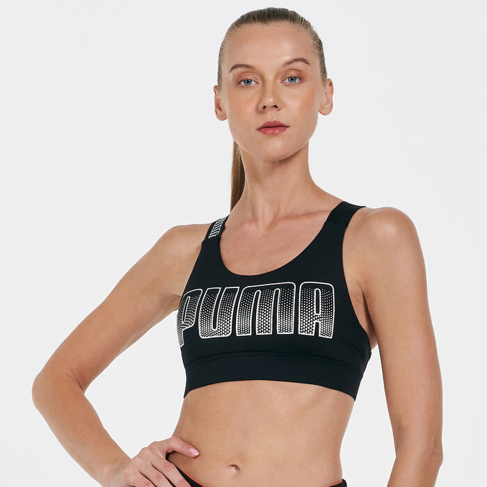 PUMA Women's Mid Impact Feel it Sports Bra Black PUMA Women's Mid Impact Feel it Sports Bra Black image number 0
