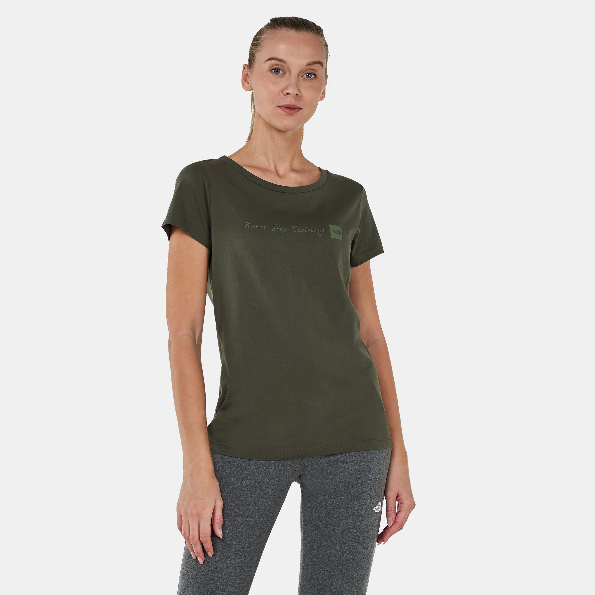 North face never stop exploring t shirt grey online