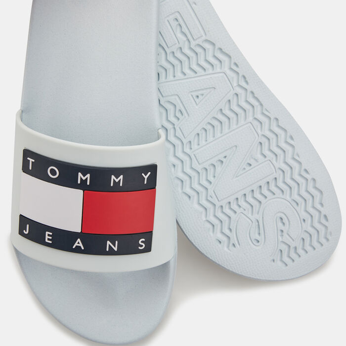 Tommy Hilfiger Women's Jeans Flag Logo Slides Blue Tommy Hilfiger Women's Jeans Flag Logo Slides Blue image number 2