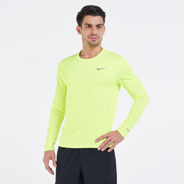 Nike Men's Dri-FIT Miler Running Top yellow Nike Men's Dri-FIT Miler Running Top yellow image number 0