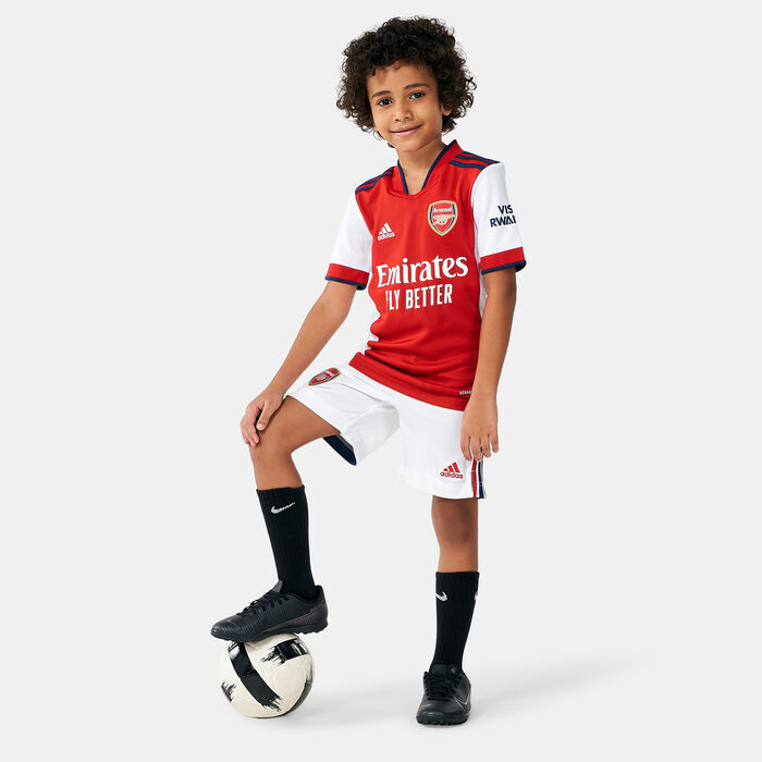 adidas Kids' Arsenal F.C. Home Shorts - 2021/22 White adidas Kids' Arsenal F.C. Home Shorts - 2021/22 White image number 2