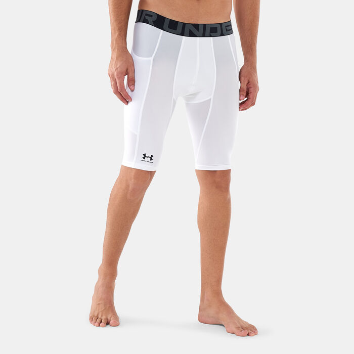 Under Armour Men's UA HeatGear® Armour Long Shorts White Under Armour Men's UA HeatGear® Armour Long Shorts White image number 0