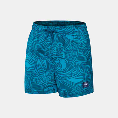 Speedo Kids' Printed 13-Inch Swim Shorts Blue