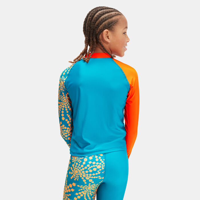 Speedo Kids' Printed Long Sleeve Rashguard Green image number 1