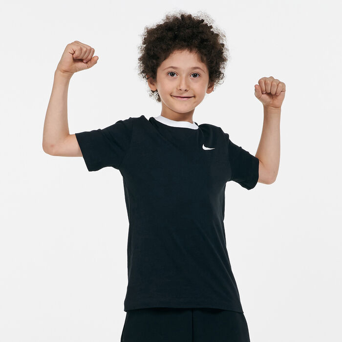 Nike Kids' Big Swoosh Sportswear T-Shirt Black Nike Kids' Big Swoosh Sportswear T-Shirt Black image number 0