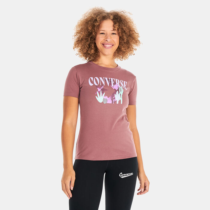 Converse Women's Star Chevron Desert Mountain T-Shirt Pink Converse Women's Star Chevron Desert Mountain T-Shirt Pink image number 0