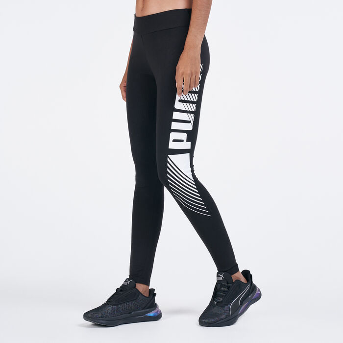 PUMA Women's Essential Graphic Leggings Black image number 0