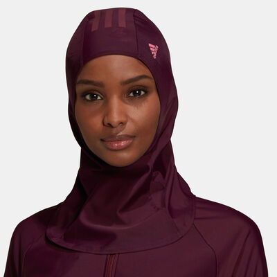 adidas Women's 3-Stripes Swimming Hijab Red