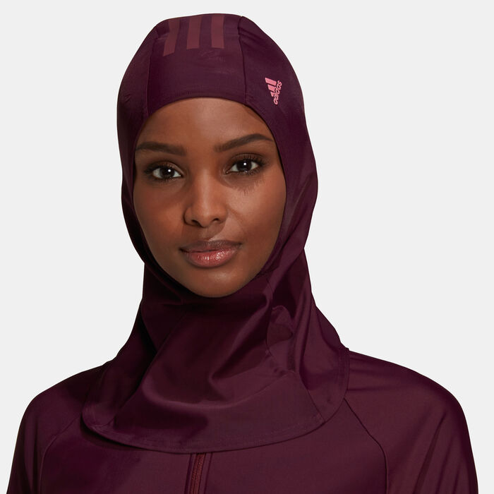 adidas Women's 3-Stripes Swimming Hijab Red image number 1