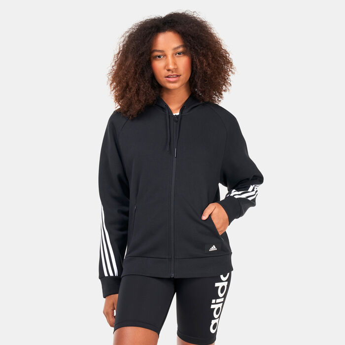 adidas Women's Sportswear Future Icons 3-Stripes Hooded Track Jacket Black adidas Women's Sportswear Future Icons 3-Stripes Hooded Track Jacket Black image number 0