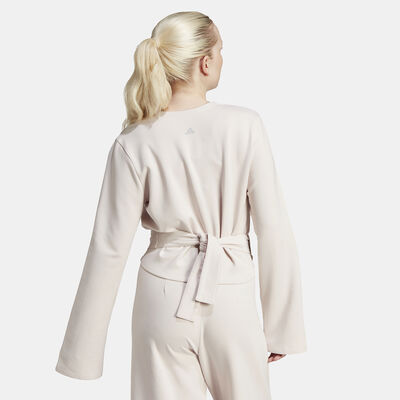 adidas Women's Yoga Cover-Up Training Top Beige