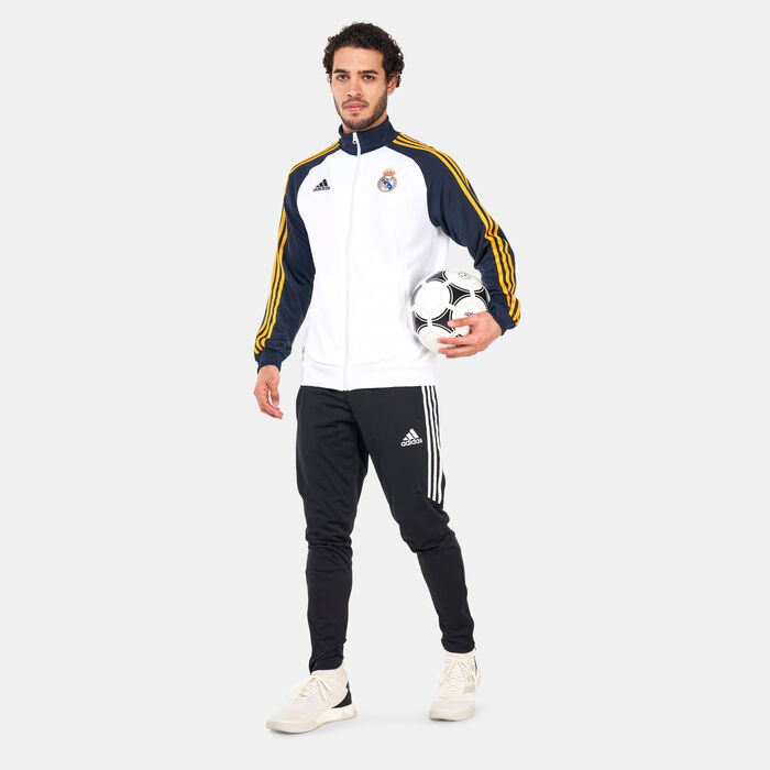 adidas Men's Real Madrid DNA 3-Stripes Track Jacket White adidas Men's Real Madrid DNA 3-Stripes Track Jacket White image number 2
